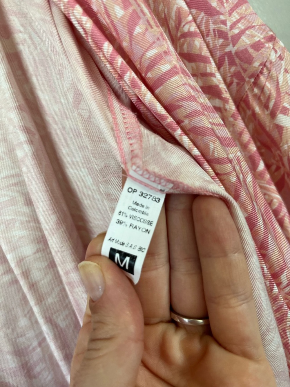 Maaji Pink and Cream Leaf-Print Wrap Dress - Picture 3 of 13